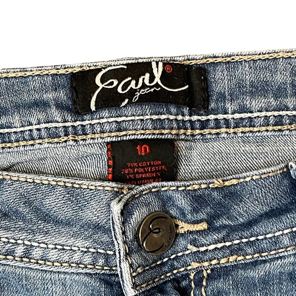 Earl Jeans Slim Boot  Mid-Rise Light Wash Denim Women Size 32 Stich Flap Pockets - Picture 7 of 8